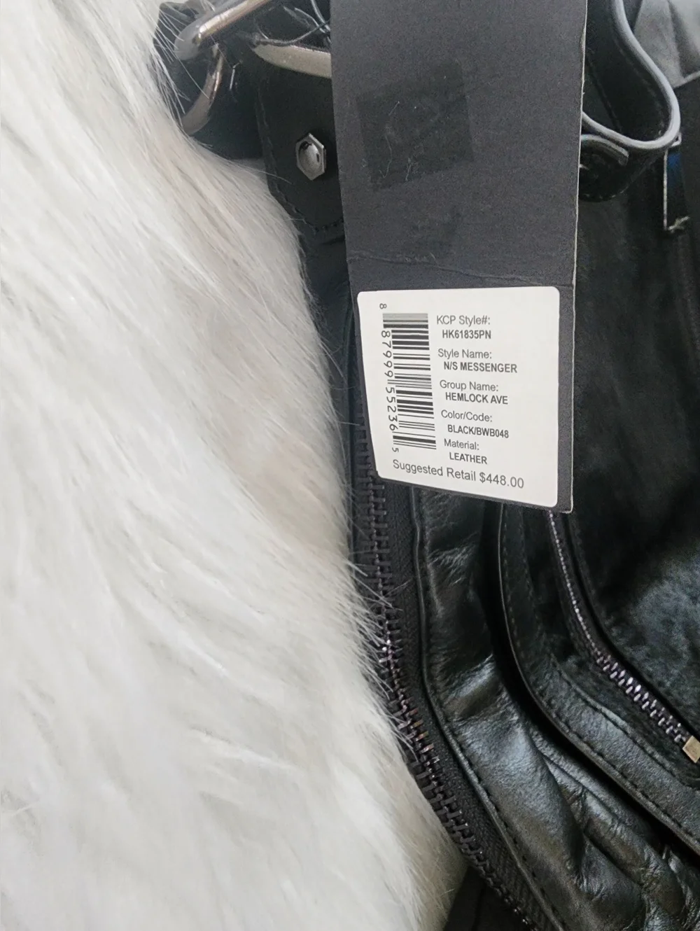 Kenneth Cole Black Leather Crossbody Shoulder Bag w/ Zippers